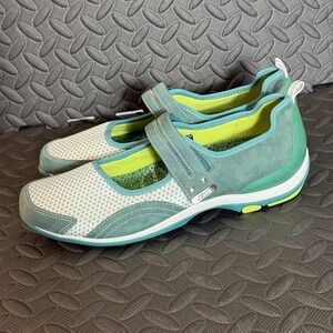 Aetrex Lizzy Mary Jane Comfort Shoes Women Size 8 M Green/Teal Leather GUC
